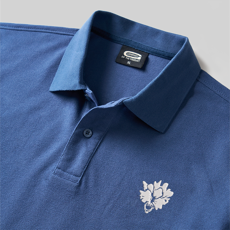 Clicker Emblem Geek Embroidered Polo Shirts