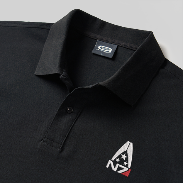 N7 Geek Embroidered Polo Shirts