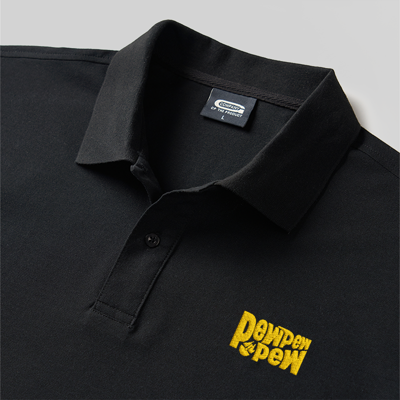 Pew Pew Pew Geek Embroidered Polo Shirt