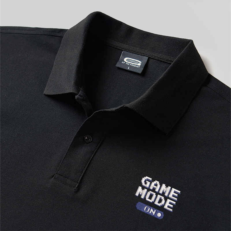 Game Mode On Geek Embroidered Polo Shirt