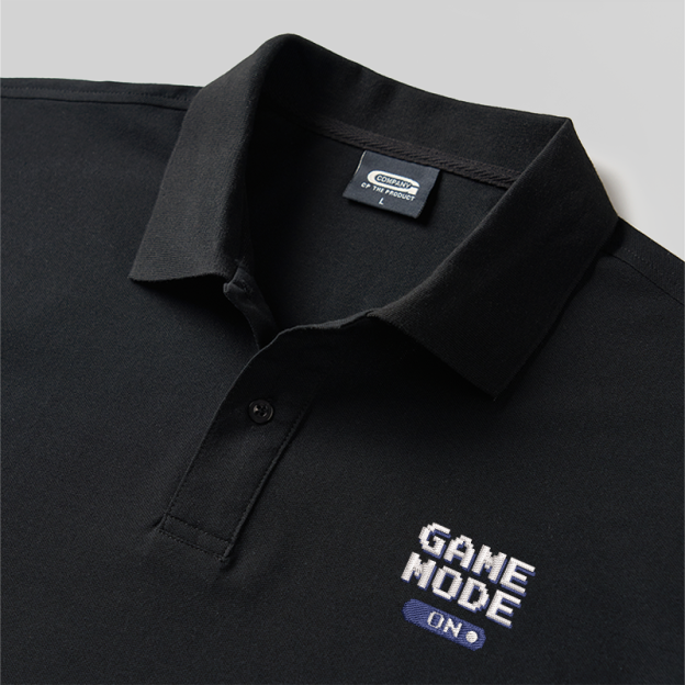 Game Mode On Geek Embroidered Polo Shirt