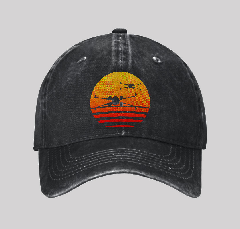 Geeksoutfit Sunset Wing Starfighter Geek Washed Vintage Baseball Cap for Sale
