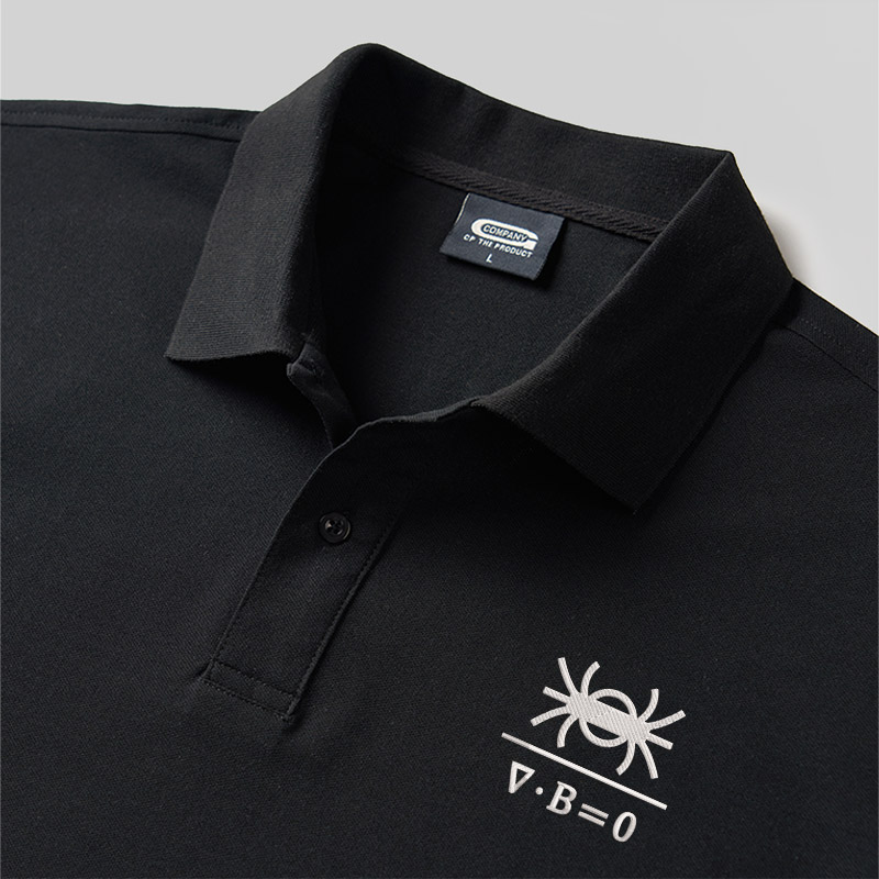 Magnetic Spider Geek Embroidered Polo Shirts