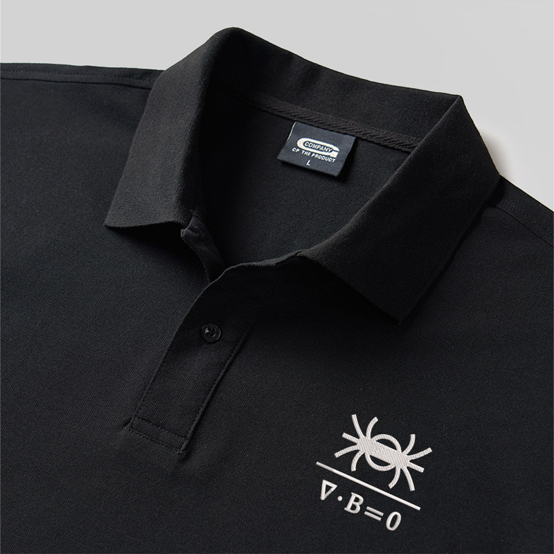 Magnetic Spider Geek Embroidered Polo Shirts