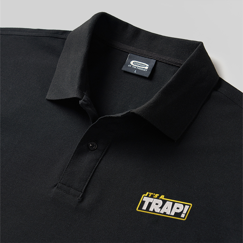 It's a Trap Geek Embroidered Polo Shirts