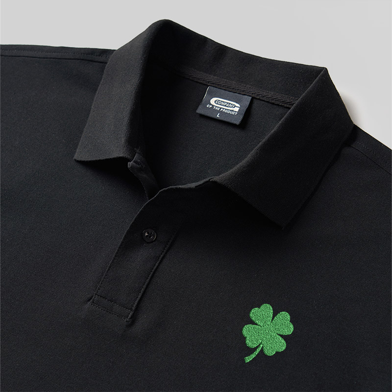 St Patricks Geek Embroidered Polo Shirts