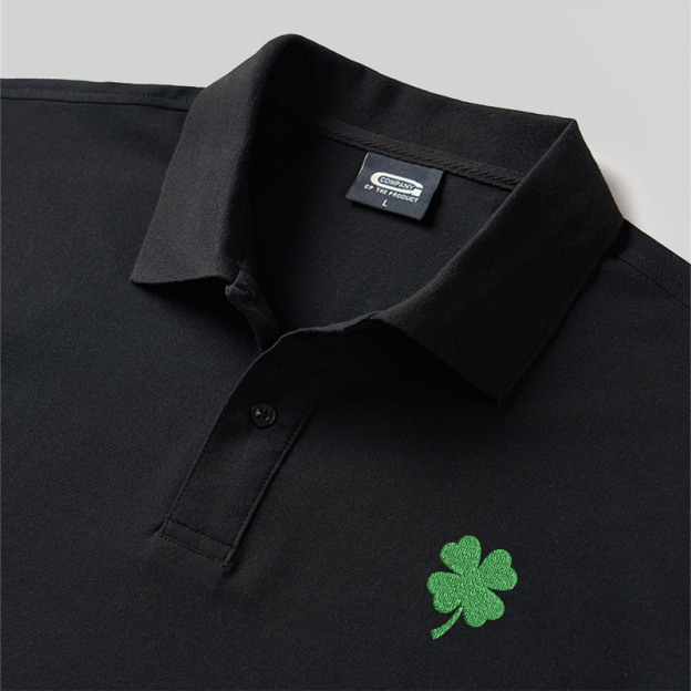 St Patricks Geek Embroidered Polo Shirts