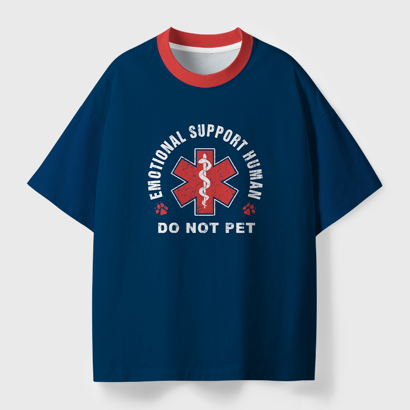 Emotional Support Human Geek Eco Oversized Graphic Tees