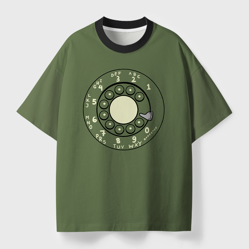 Rotary Dial Vintage Geek Eco Oversized Graphic Tees