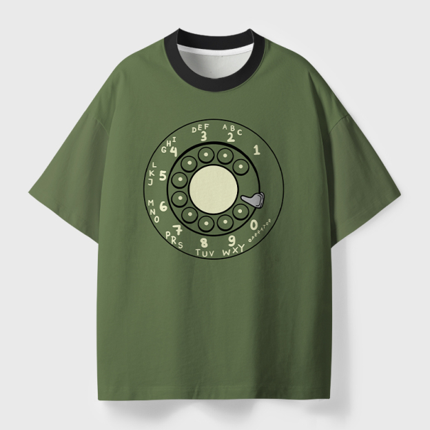 Rotary Dial Vintage Geek Eco Oversized Graphic Tees