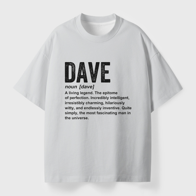 Dave Definition Funny Dave Geek Eco Oversized Graphic Tees