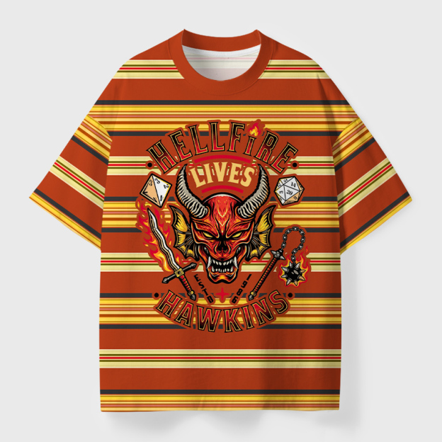 Hellfire Lives Geek Eco Oversized Graphic Tees
