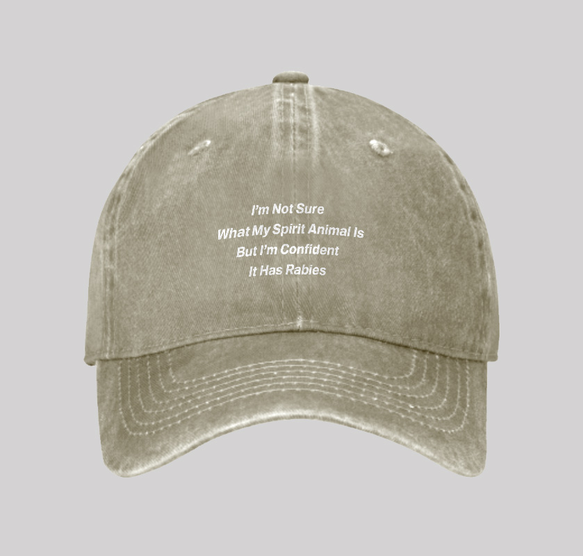 Im Not Sure What My Spirit Animal Is Geek Washed Vintage Baseball Cap