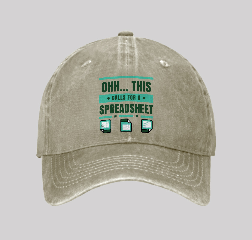 This Calls For A Spreadsheet Office Software Geek Washed Vintage Baseball Cap