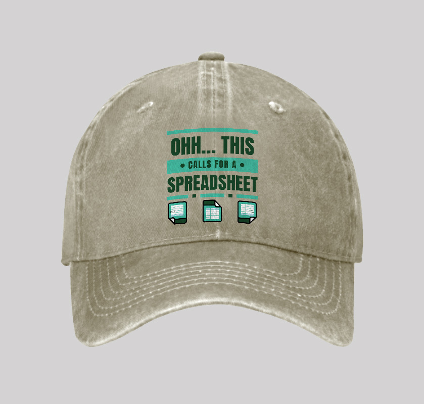 This Calls For A Spreadsheet Office Software Geek Washed Vintage Baseball Cap
