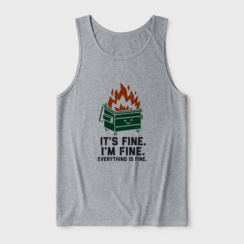 Everything Is Fine Dumpster Fire Ultra Soft Heather Tank