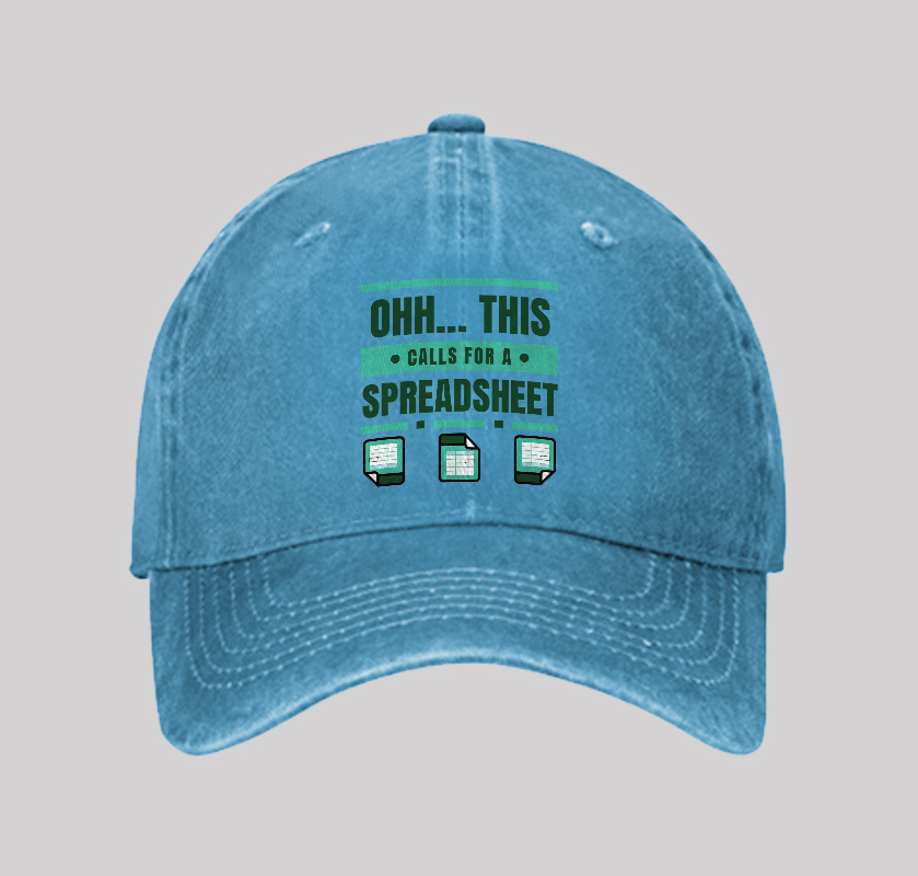 This Calls For A Spreadsheet Office Software Geek Washed Vintage Baseball Cap