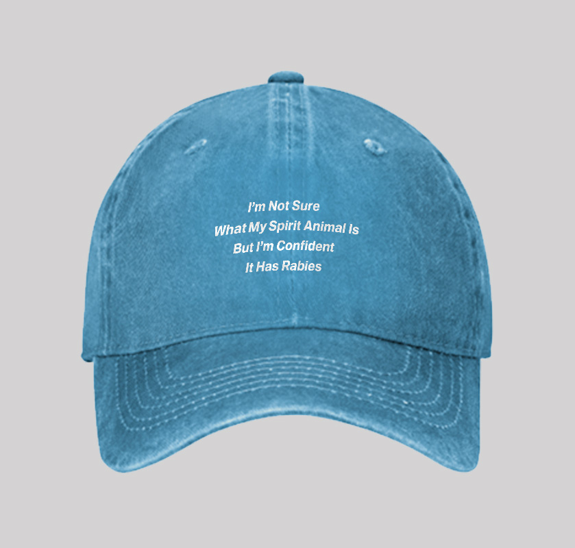Im Not Sure What My Spirit Animal Is Geek Washed Vintage Baseball Cap