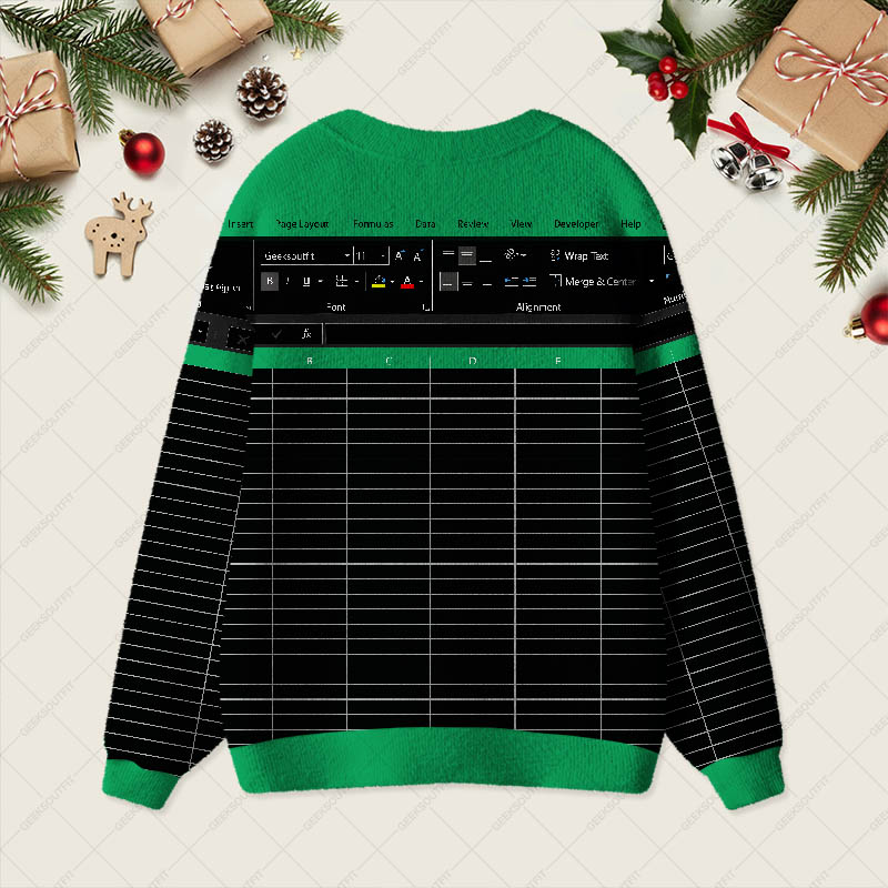 Excel Funny Night Mode Geek Ugly Cardigan Sweaters 