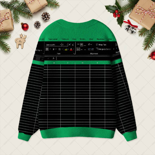 Excel Funny Night Mode Geek Ugly Cardigan Sweaters 