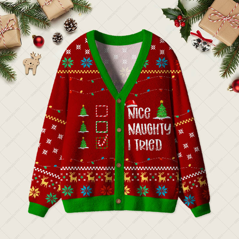 Geeksoutfit I Tired Funny Geek Ugly Cardigan Sweaters for Sale