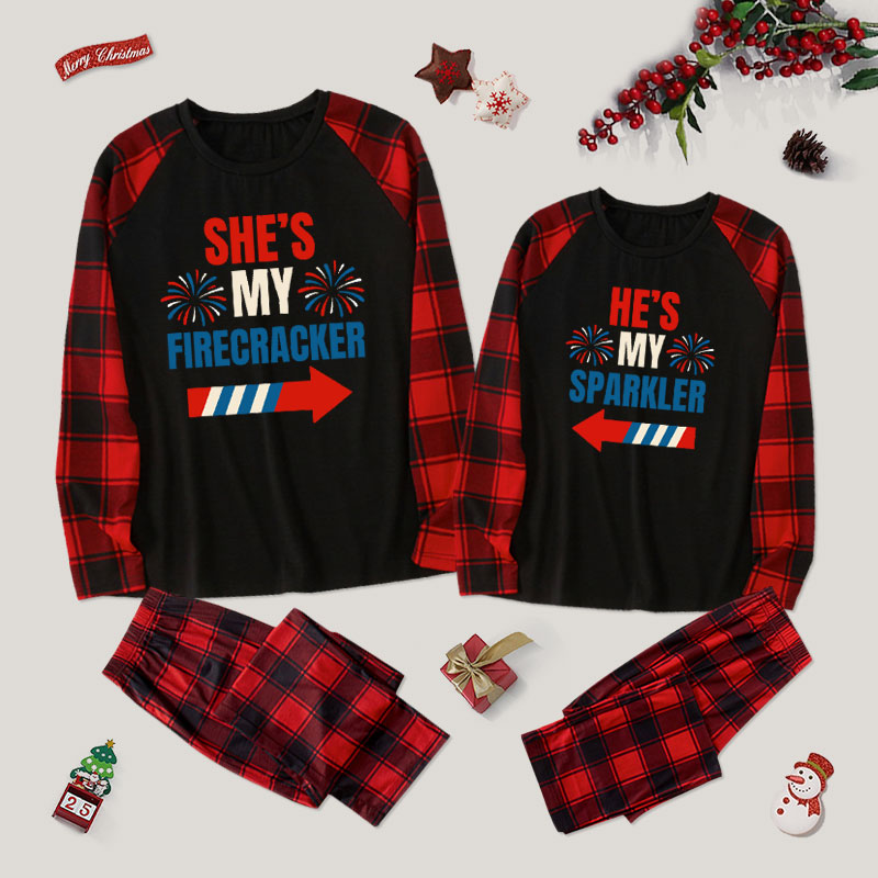 Firecracker And Sparkler Couple Pajama Sets