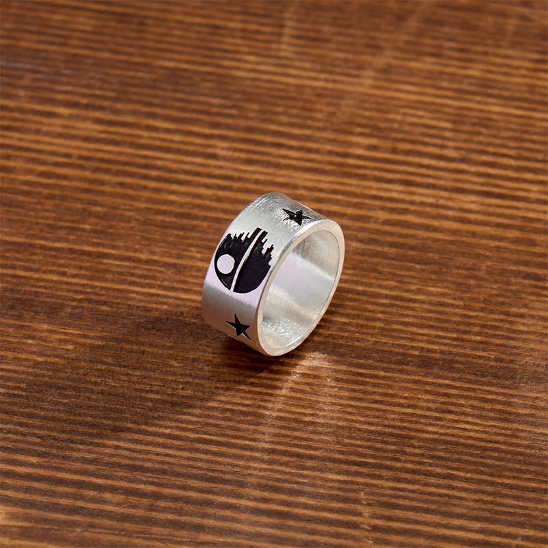 Death Star Geek Silver Bead Bracelet