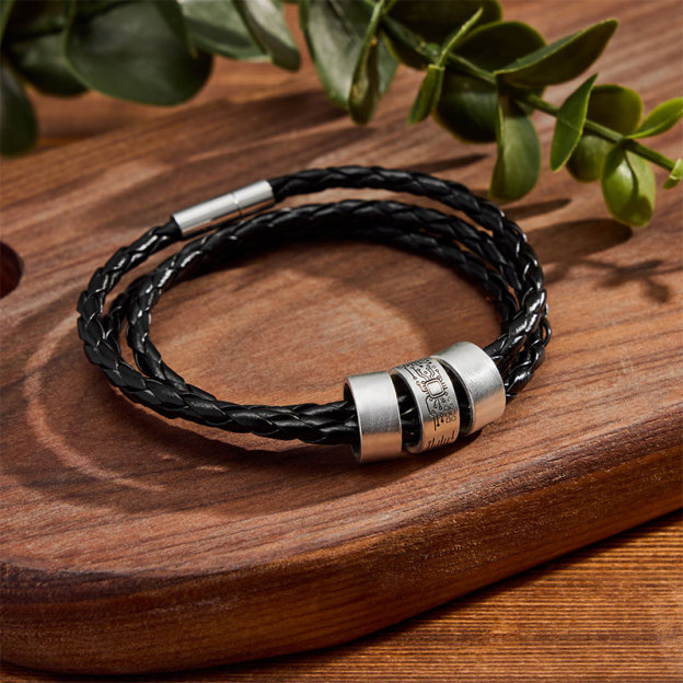 Circuit Board Geek Silver Bead Bracelet
