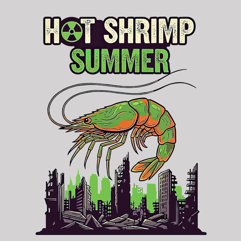 Hot Shrimp Summer Funny Radioactive Geek T-Shirt