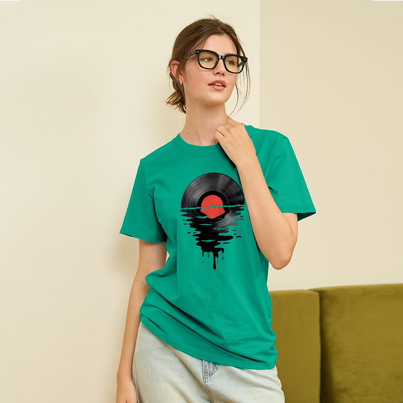 Vinyl LP Music Record Sunset Red Geek T-Shirt