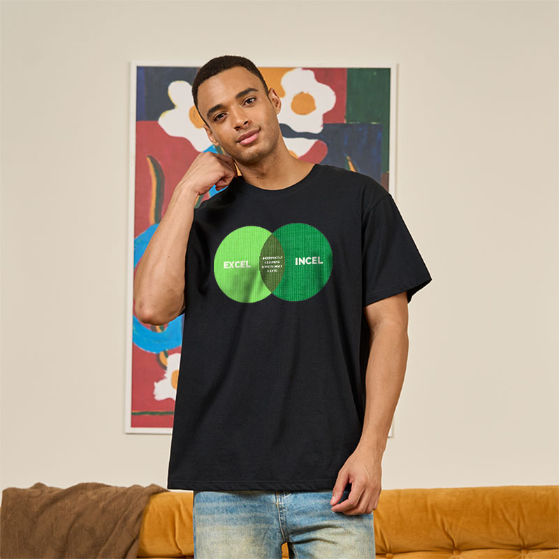 Excel Incel Venn Diagram Geek T-Shirt