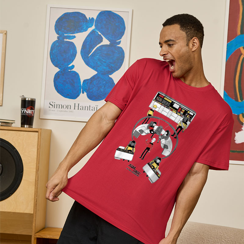 The Next Generation Cartoon Bridge Crew Geek T-Shirt