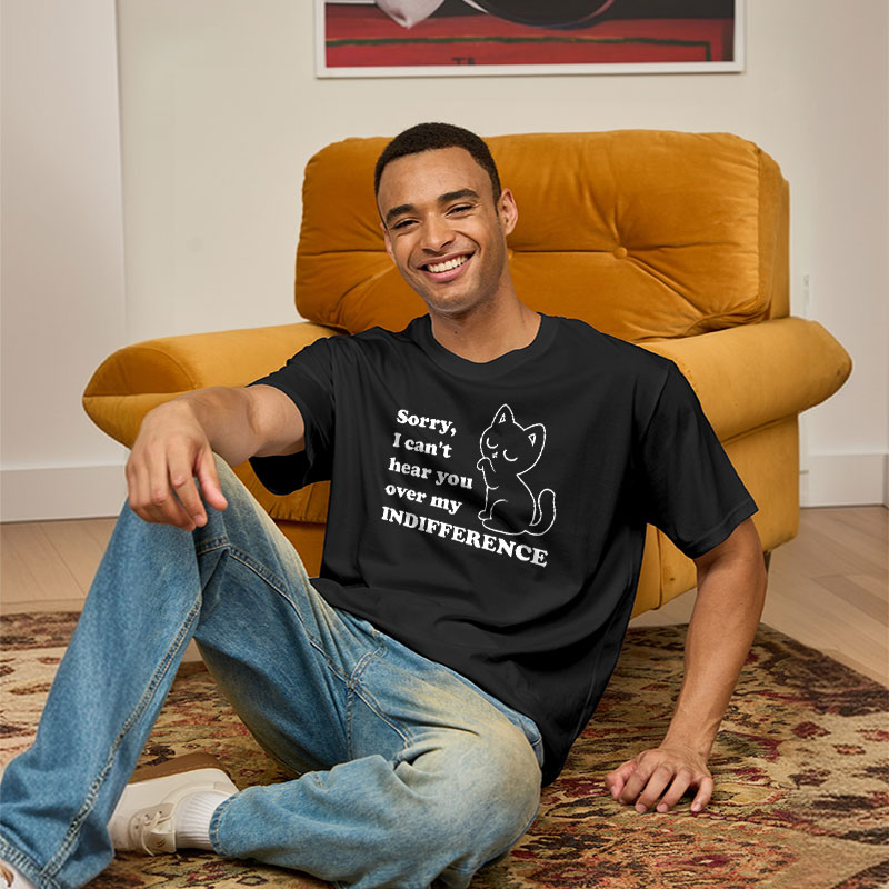 Cat Indifference Cute Irony Geek T-Shirt