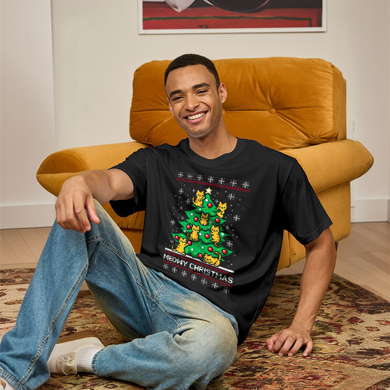 Meowy Christmas Geek T-Shirt