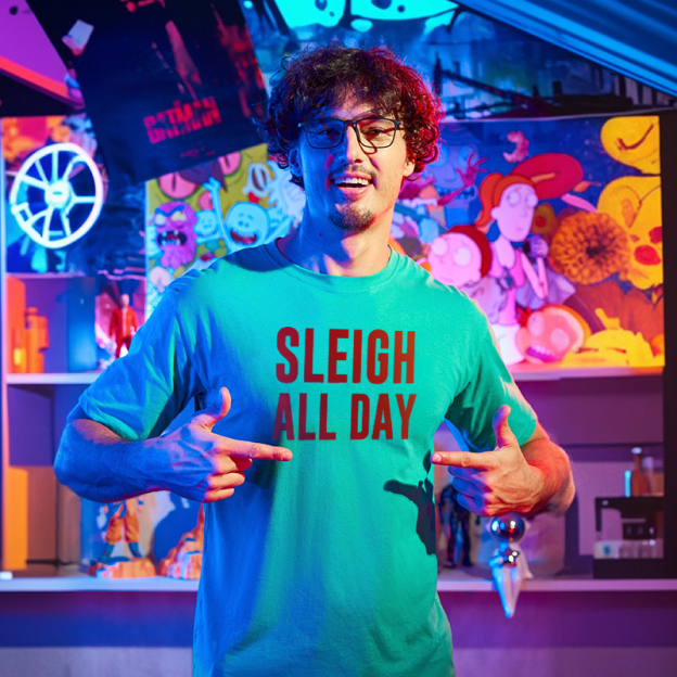 Sleigh All Day Geek T-Shirt