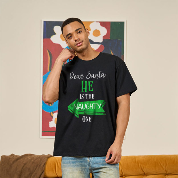 He Is The Naughty One Geek T-Shirt