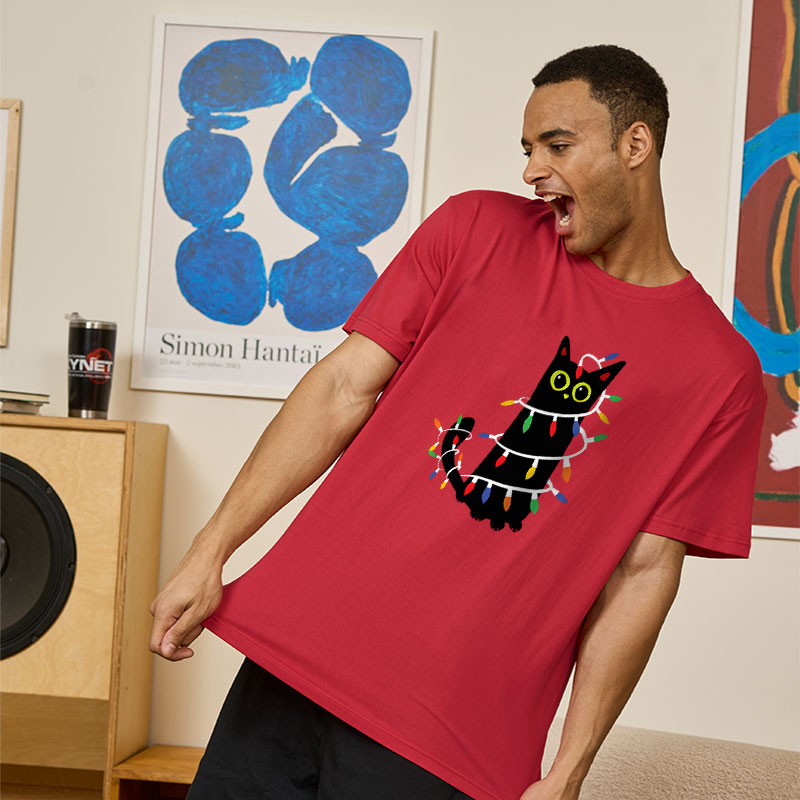Festive Feline Geek T-Shirt