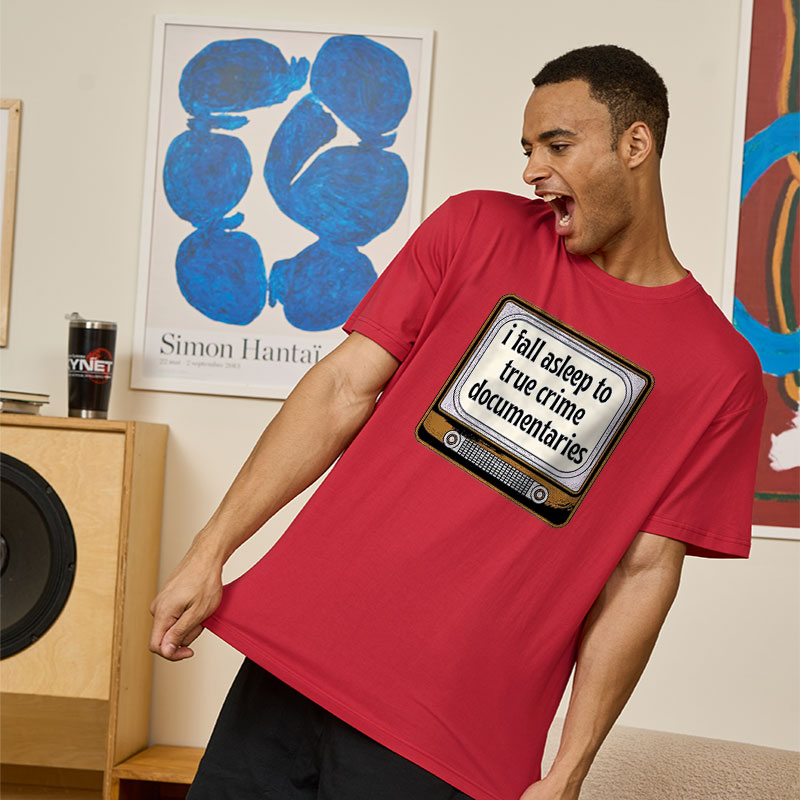 I Fall Asleep To True Crime Documentaries Geek T-Shirt