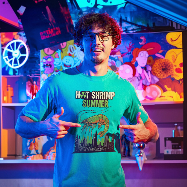 Hot Shrimp Summer Funny Radioactive Geek T-Shirt