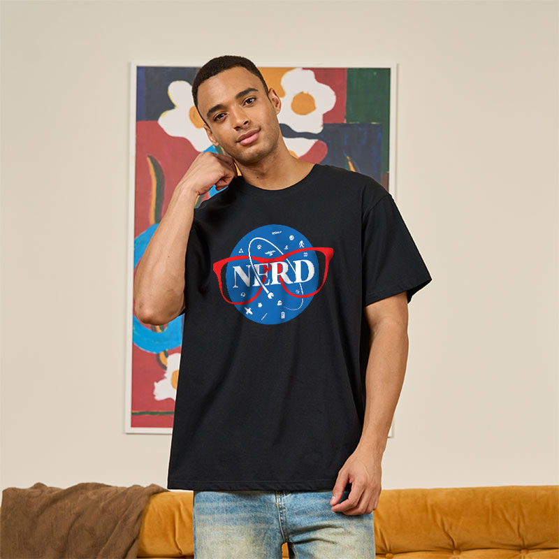 Nerdy Space Patch Geek T-Shirt