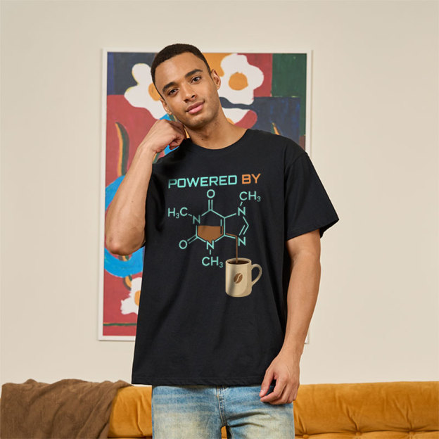 Powered By Caffeine Funny Geek T-Shirt