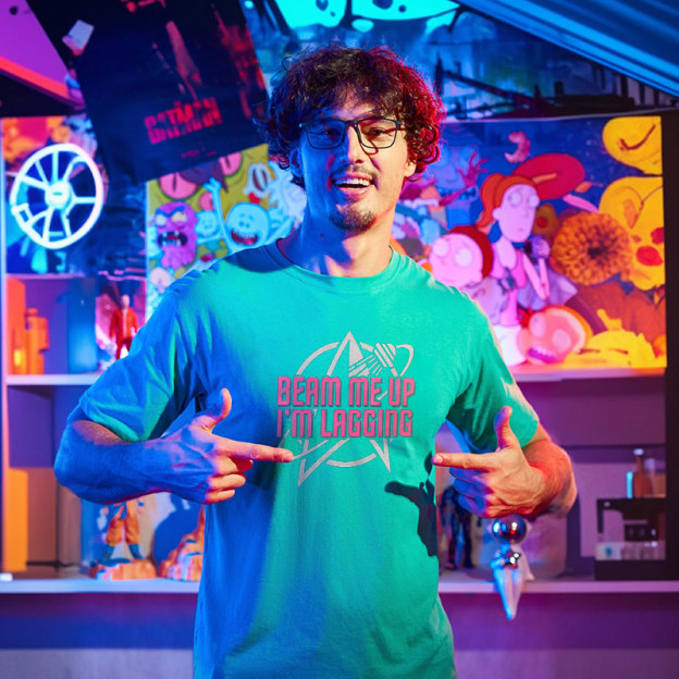 Lagging Beam Me Up Geek T-Shirt