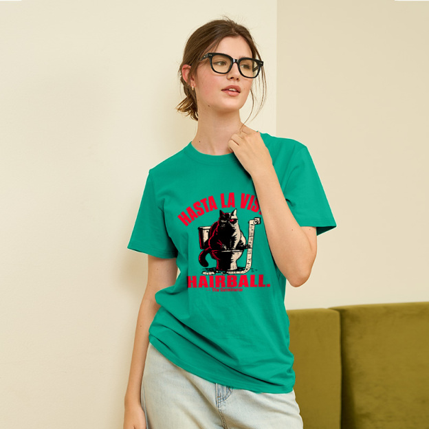Hasta La Vista Hairball Cat Geek T-Shirt