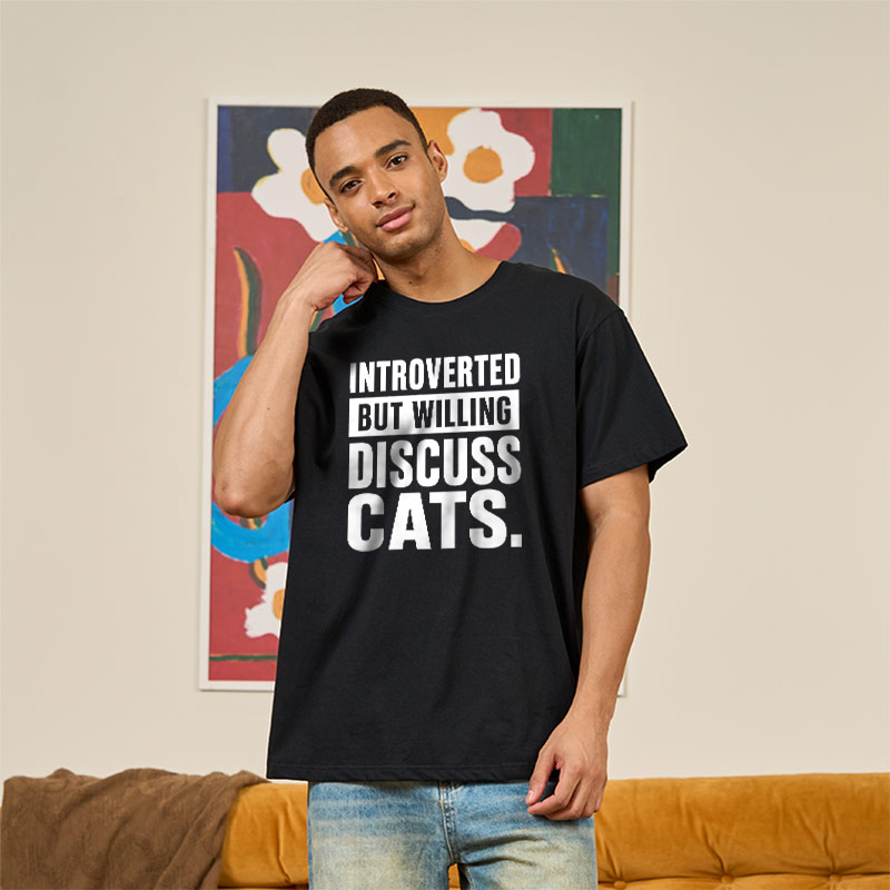 Introverted But Willing To Discuss Cats Geek T-Shirt