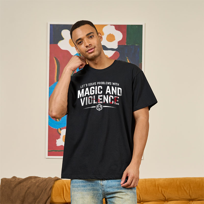 Solve Problem With Magic And Violence Geek T-Shirt