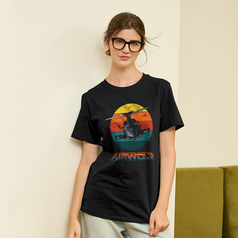 Airwolf Sunset 1980s Retro Geek T-Shirt