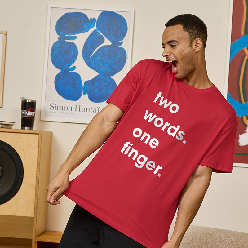 Two Words One Finger Geek T-Shirt