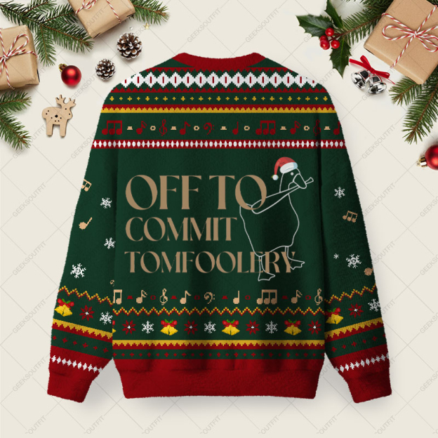 Off To Commit Ugly Christmas Fuzzy Fleece Sweatshirt