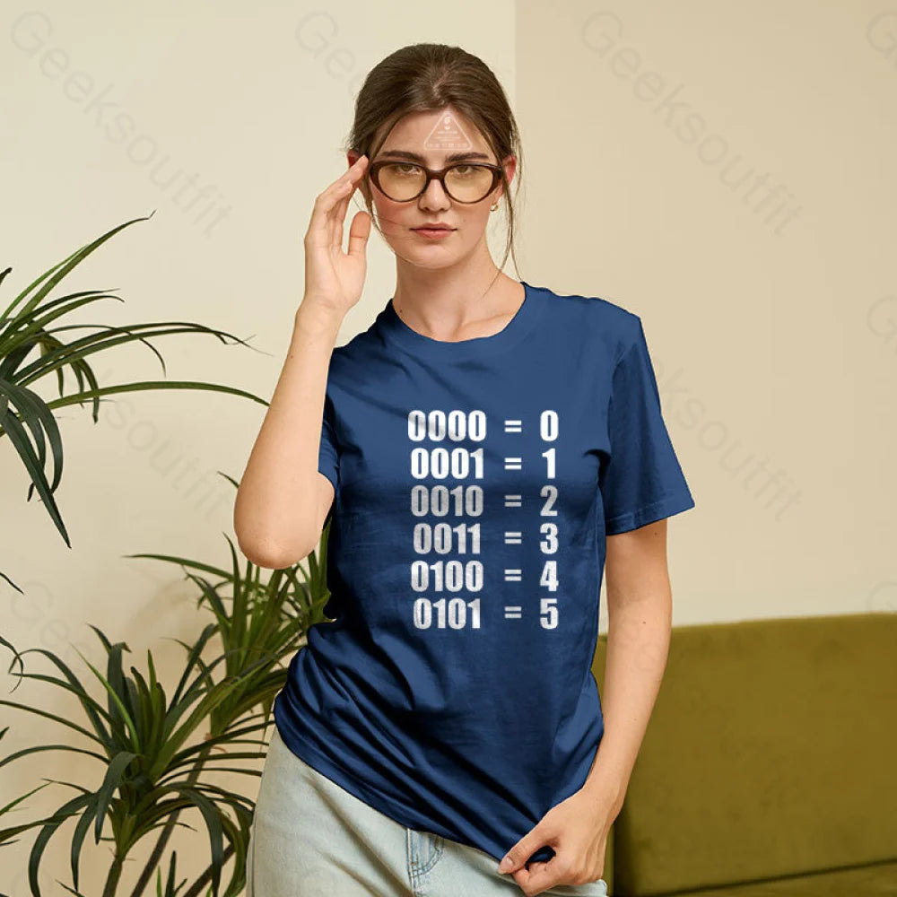 0 - 5 Binary Numbers Decimal Geek T-Shirt
