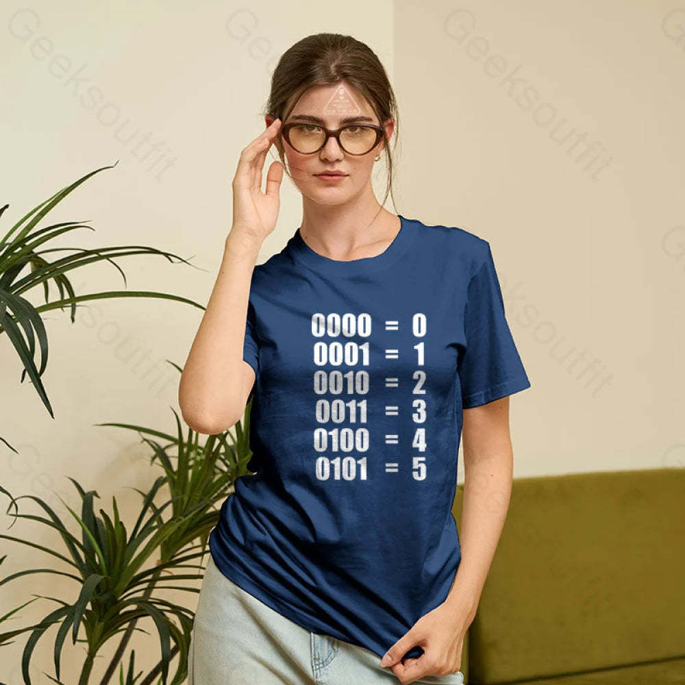 0 - 5 Binary Numbers Decimal Geek T-Shirt